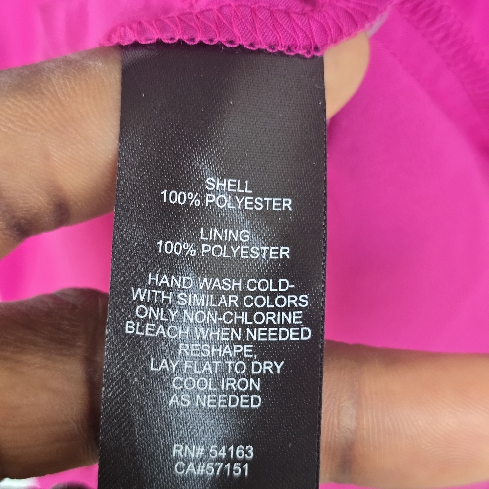 $109 Jessica Howard Shift Dress Sz 16 Plus Tiered Pink Chiffon Long Sleeves Date - Picture 11 of 16